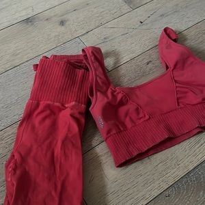 Free people red workout set
